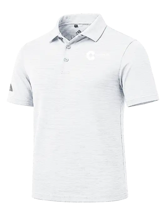 Adidas White Textured Stripe Polo w/Control Air Enterprises Logo