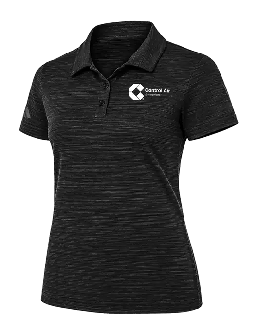 Adidas Womens Black Textured Stripe Polo w/Control Air Enterprises Logo