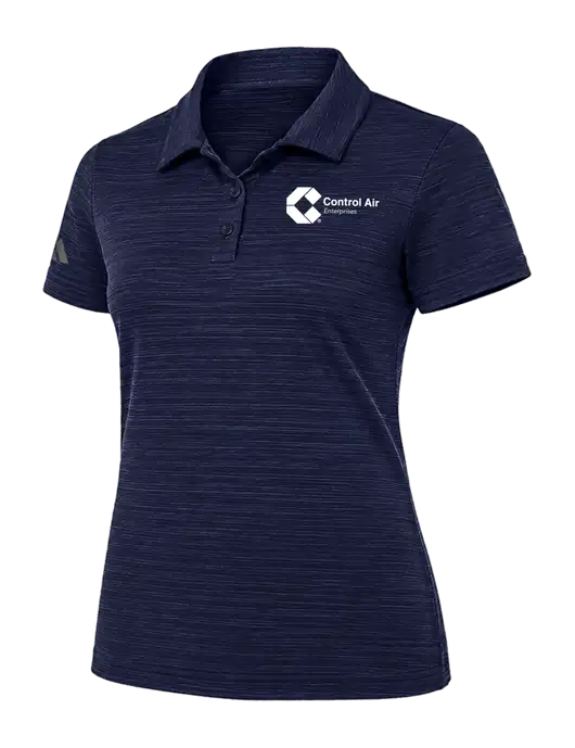 Adidas Womens Navy Textured Stripe Polo w/Control Air Enterprises Logo
