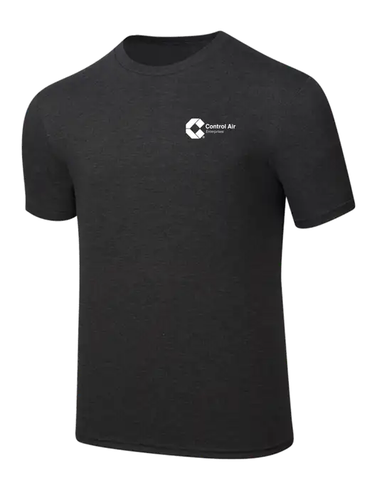 Simply Soft Black Frost 4.5oz  Poly/Combed Ring Spun Cotton T-Shirt w/Control Air Enterprises Logo