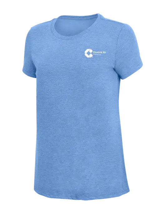 Womens Simply Soft Maritime Frost 4.5oz Poly/Combed Ring Spun Cotton T-Shirt
 w/Control Air Enterprises Logo