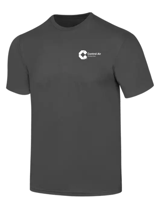 Simply Soft Charcoal 4.5oz  Poly/Combed Ring Spun Cotton T-Shirt w/Control Air Enterprises Logo