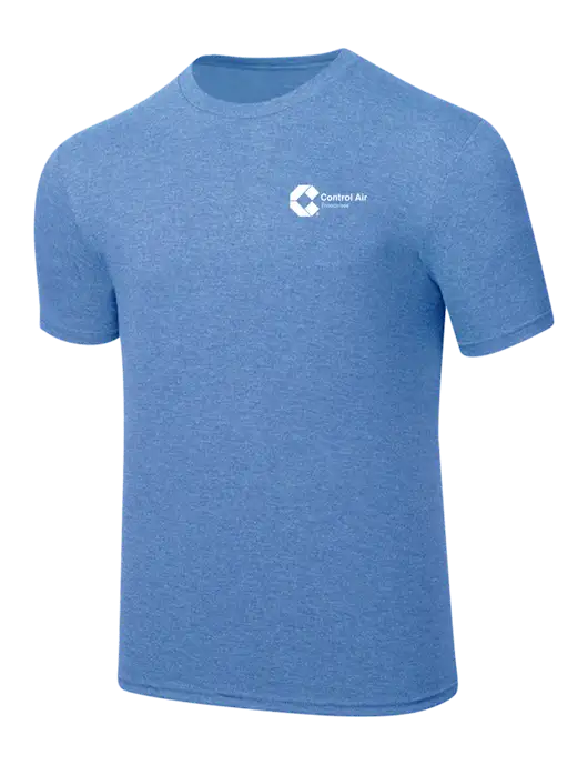 Simply Soft Carolina Blue Frost 4.5oz  Poly/Combed Ring Spun Cotton T-Shirt w/Control Air Enterprises Logo