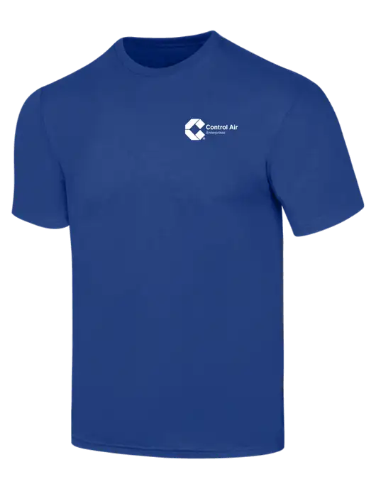 Simply Soft Dark Royal 4.5oz  Poly/Combed Ring Spun Cotton T-Shirt w/Control Air Enterprises Logo