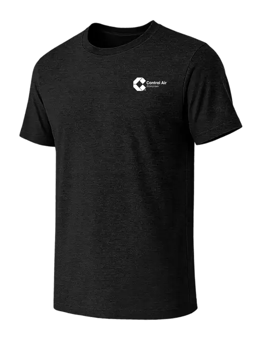 BELLA+CANVAS Black Heather CVC Short Sleeve Tee w/Control Air Enterprises Logo