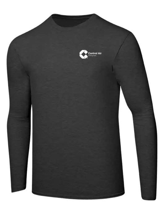 Ring Spun Dark Heather Grey 4.5 oz Long Sleeve T-Shirt w/Control Air Enterprises Logo