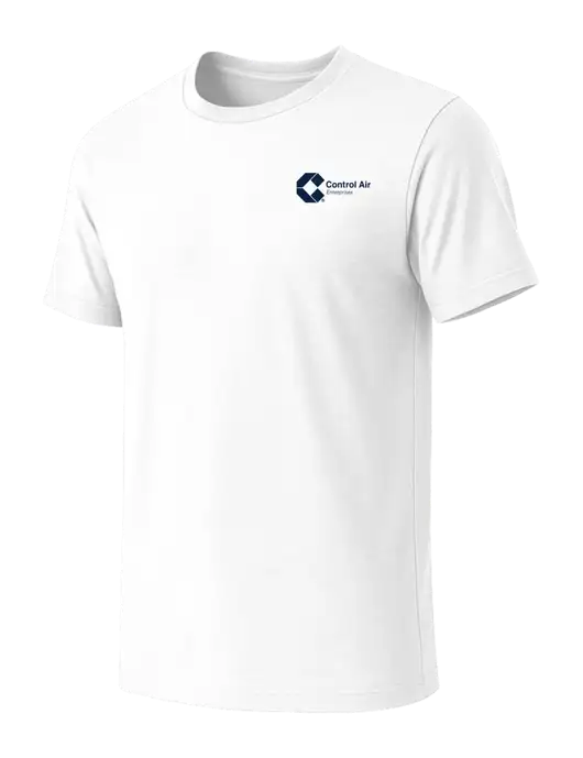 BELLA+CANVAS White Blend CVC Short Sleeve Tee w/Control Air Enterprises Logo