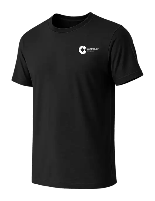 BELLA+CANVAS Black CVC Short Sleeve Tee w/Control Air Enterprises Logo