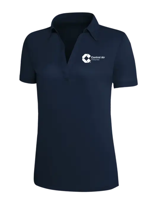 Navy Silk Touch Womens Performance Polo w/Control Air Enterprises Logo