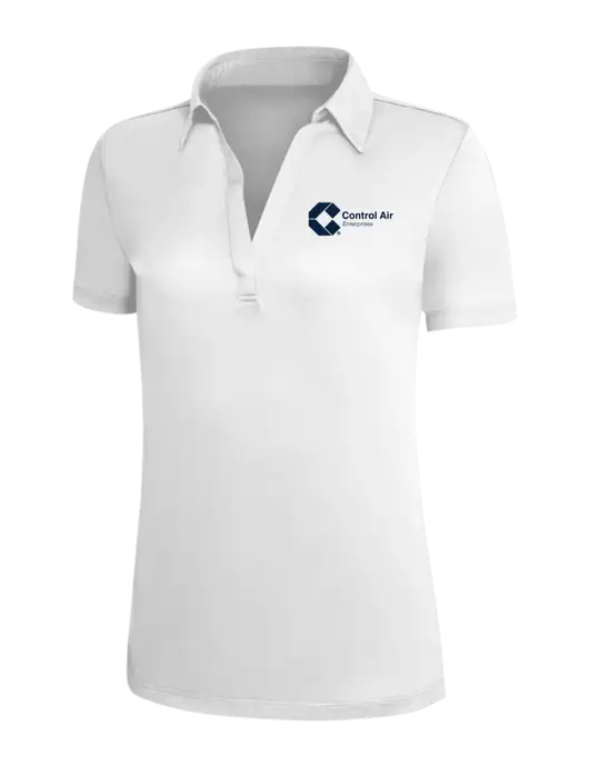 White Silk Touch Womens Performance Polo w/Control Air Enterprises Logo