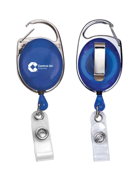 Royal Carabiner Style Badge Reel and Badge Holder w/Control Air Enterprises Logo
