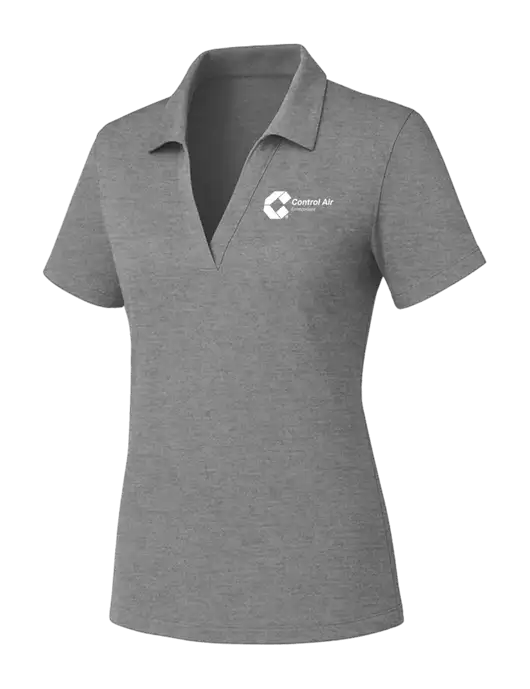 Womens Medium Grey Heather PosiCharge RacerMesh Polo w/Control Air Enterprises Logo