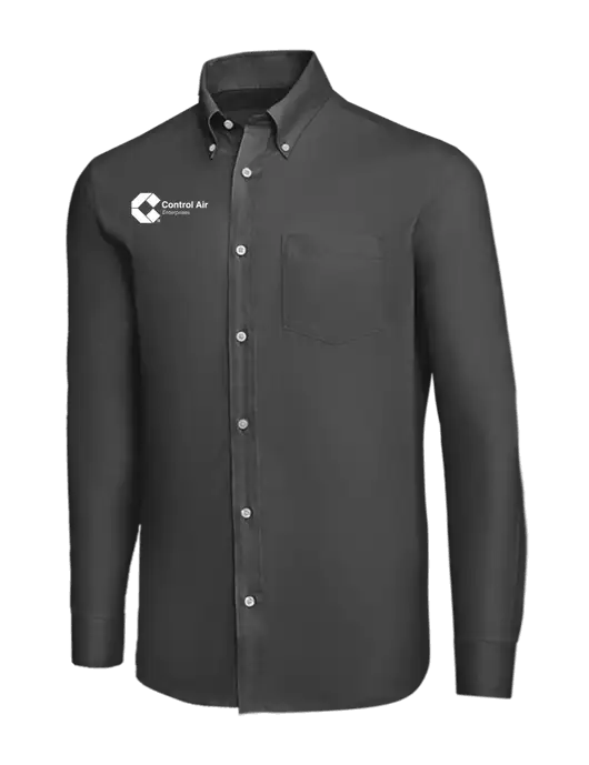 Brooks Brothers Dark Grey Wrinkle-Free Stretch Nailhead Shirt w/Control Air Enterprises Logo