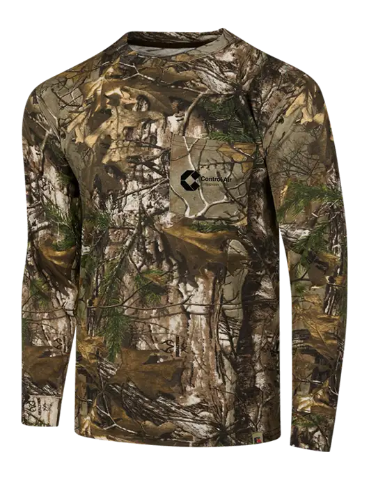 Russell Outdoors Realtree Edge Camo Long Sleeve Pocket T-Shirt w/Control Air Enterprises Logo