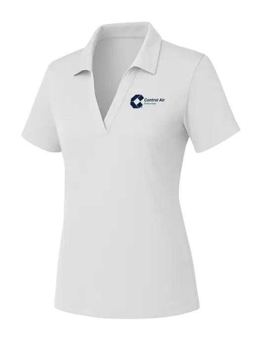 Womens White PosiCharge RacerMesh Polo w/Control Air Enterprises Logo