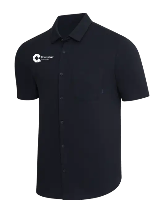 OGIO Black Extend Short Sleeve Button Up Shirt w/Control Air Enterprises Logo