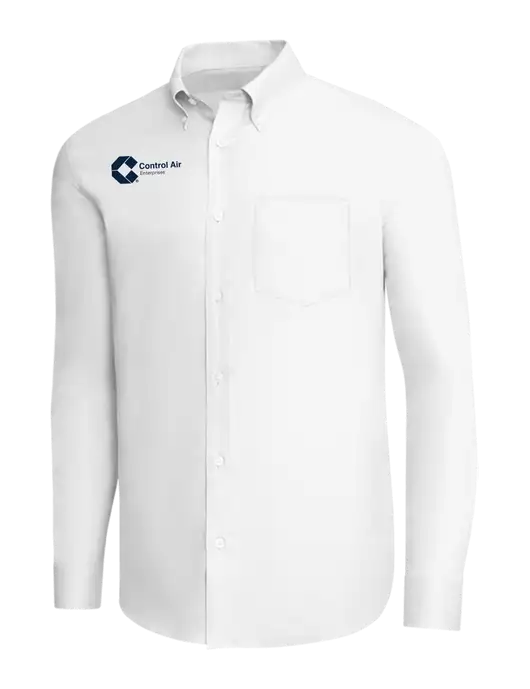 Brooks Brothers White Wrinkle-Free Stretch Pinpoint Shirt w/Control Air Enterprises Logo