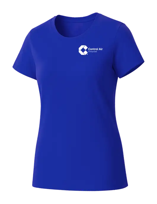 Womens Seriously Soft Royal T-Shirt w/Control Air Enterprises Logo