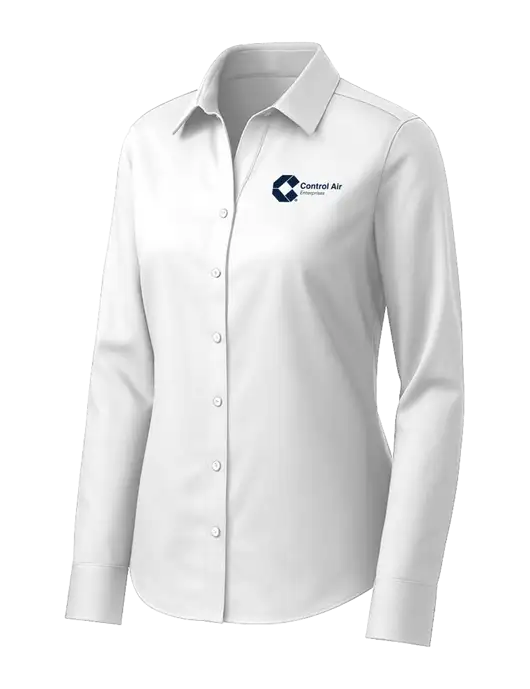 Brooks Brothers Womens White Wrinkle-Free Stretch Pinpoint Shirt w/Control Air Enterprises Logo