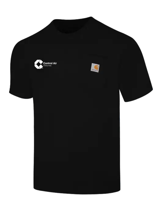 Carhartt Workwear Black Pocket Short Sleeve T-Shirt w/Control Air Enterprises Logo