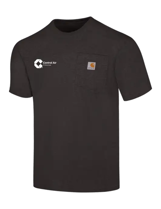 Carhartt Workwear Charcoal Heather Pocket Short Sleeve T-Shirt w/Control Air Enterprises Logo