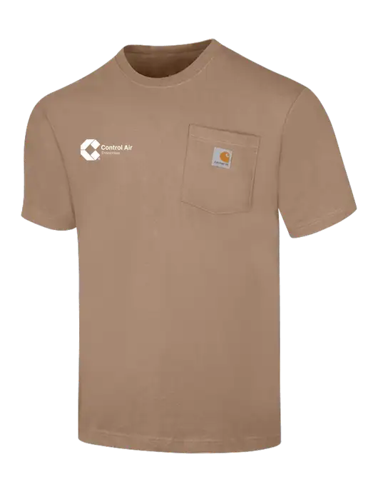 Carhartt Workwear Dark Tan Pocket Short Sleeve T-Shirt w/Control Air Enterprises Logo