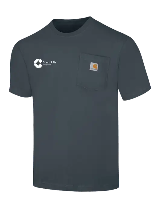 Carhartt Workwear Dark Slate Blue Pocket Short Sleeve T-Shirt w/Control Air Enterprises Logo