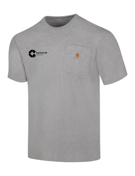 Carhartt Workwear Light Grey Heather Pocket Short Sleeve T-Shirt w/Control Air Enterprises Logo