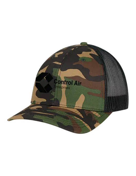 Richardson Adjustable Snapback Original 112P Trucker Cap Army Camo/Black  w/Control Air Enterprises Logo
