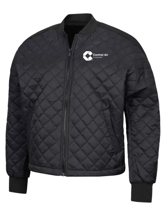 Mercer+Mettle Black Womens Boxy Quilted Jacket w/Control Air Enterprises Logo