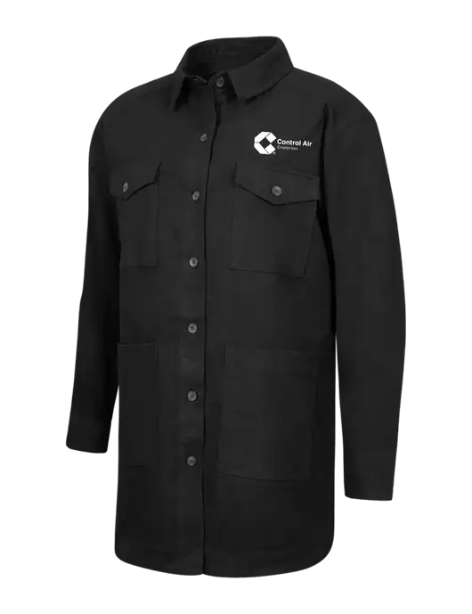 Mercer+Mettle Womens Black Long Sleeve Twill Overshirt w/Control Air Enterprises Logo