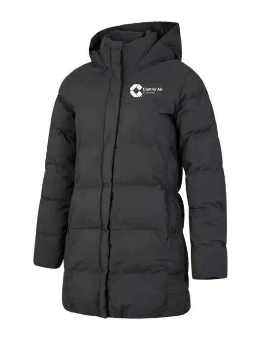 Mercer+Mettle Womens Dark Grey Puffy Parka  w/Control Air Enterprises Logo