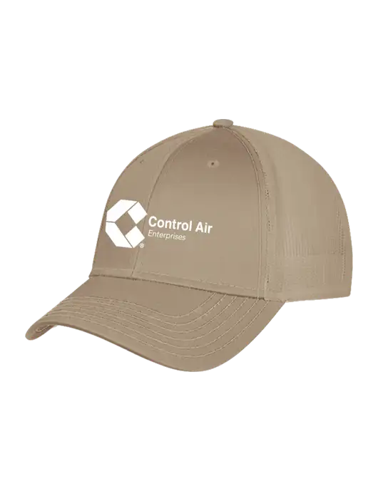 Khaki Mesh Trucker Cap Snap Back w/Control Air Enterprises Logo