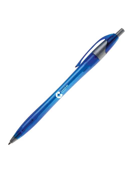 Novella Translucent Blue/Silver Jewel Pen - Blue Ink w/Control Air Enterprises Logo