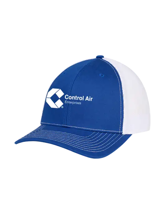 Richardson Adjustable Snapback Original 112 Trucker Cap Royal w/White Mesh w/Control Air Enterprises Logo