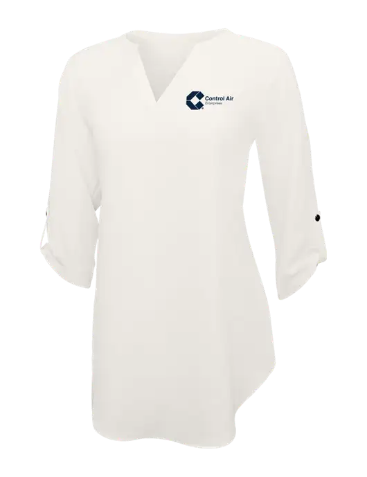 Ivory Womens 3/4 Sleeve Tunic Blouse w/Control Air Enterprises Logo