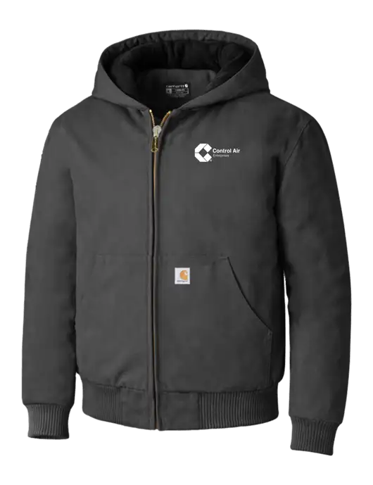 Carhartt Dark Grey Quilted-Flannel-Lined Duck Active Jacket w/Control Air Enterprises Logo