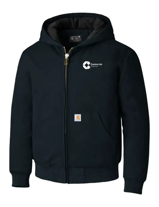 Carhartt Navy Quilted-Flannel-Lined Duck Active Jacket w/Control Air Enterprises Logo