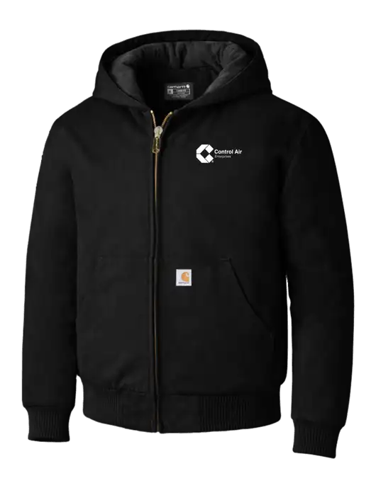 Carhartt Black Quilted-Flannel-Lined Duck Active Jacket w/Control Air Enterprises Logo