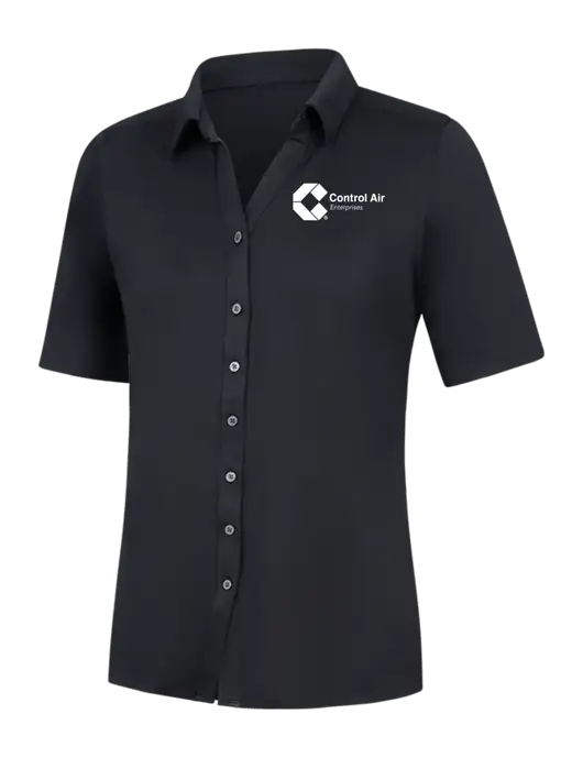 Womens Black City Stretch Top w/Control Air Enterprises Logo