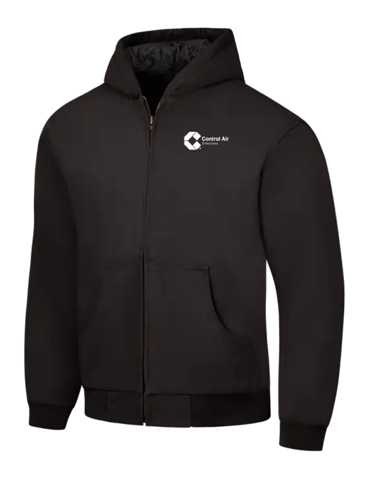 CornerStone Black Duck Cloth Hooded Work Jacket w/Control Air Enterprises Logo
