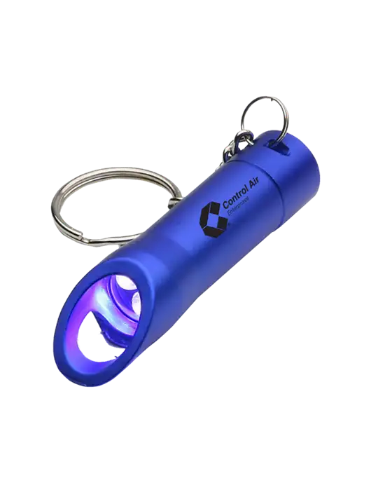 Royal Pocket LED Flashlight with Bottle Opener & Keychain w/Control Air Enterprises Logo