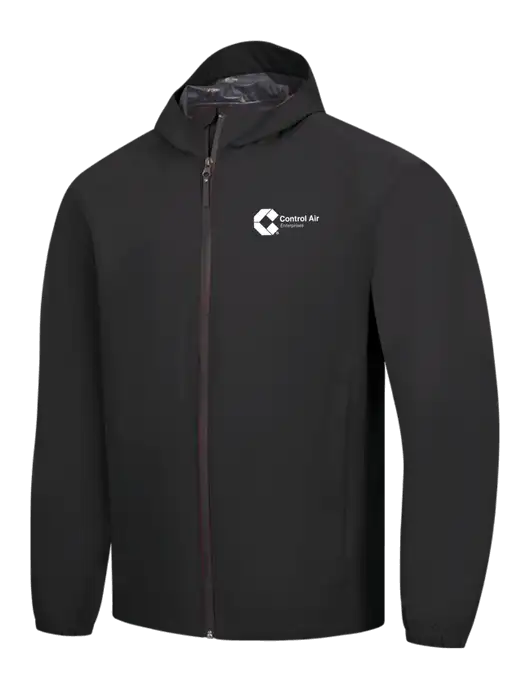 Black Essential Rain Jacket w/Control Air Enterprises Logo