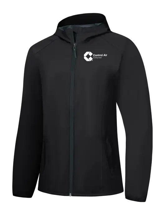 Womens Black Essential Rain Jacket w/Control Air Enterprises Logo