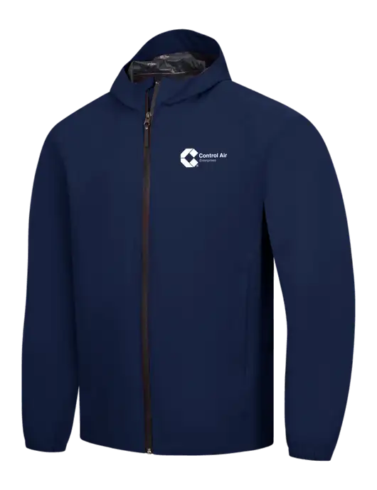 Navy Essential Rain Jacket w/Control Air Enterprises Logo