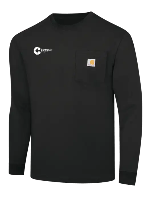 Carhartt Black Workwear Pocket Long Sleeve T-Shirt w/Control Air Enterprises Logo