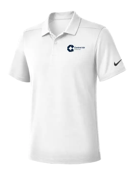 Nike White Dry Essential Solid Polo w/Control Air Enterprises Logo