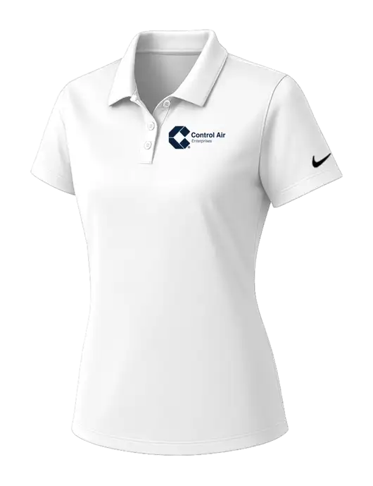 Nike Womens White Dry Essential Solid Polo w/Control Air Enterprises Logo