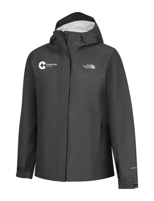 The North Face Womens Dark Grey Heather DryVent Rain Jacket w/Control Air Enterprises Logo