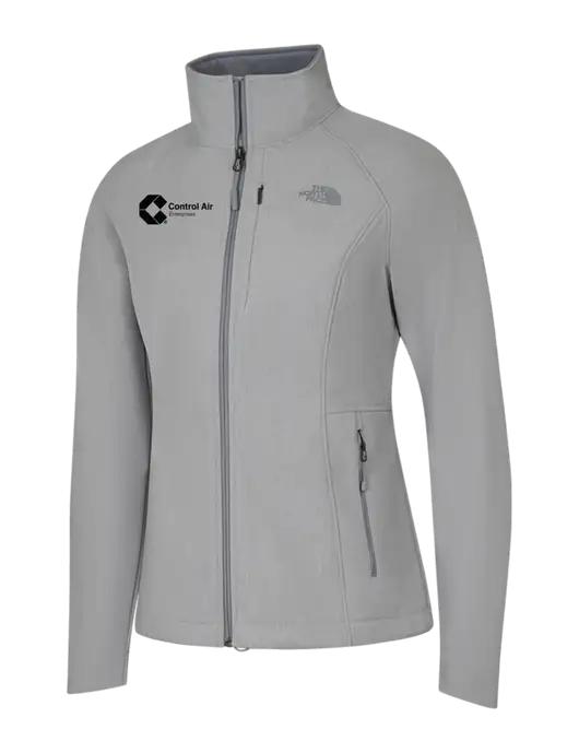 North Face Womens Light Grey Heather Apex Barrier Soft Shell Jacket  w/Control Air Enterprises Logo
